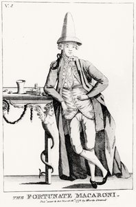 El Macaroni Afortunado, publicado por N. Dandy, 16 de marzo de 1772 de English School